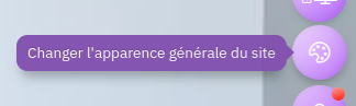 Cliquez sur le bouton en bas à droite pour ouvrir la barre de changement d'apparence.