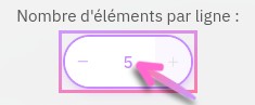 Si le mode de largeur choisi est "largeur automatique", choisissez le nombre d'éléments à afficher pour chacune des lignes.