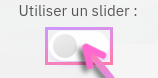 Si vous activez l'option "slider", les éléments ne s'afficheront que sur une seule ligne, et le visiteur pourra faire défiler horizontalement la liste d'éléments à l'aide d'un slider.