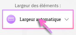 Chaque bloc peut être modifié en largeur.
Avec une largeur plus petite, les éléments sont resserrés vers le milieu de la page. Avec une largeur plus grande, les éléments prennent tout l'espace disponible.