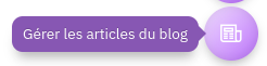 La boutique est ajoutée dans votre page, et un nouveau bouton devient disponible en bas à droite. Cliquez sur ce bouton pour ouvrir la fenêtre de gestion de la boutique.